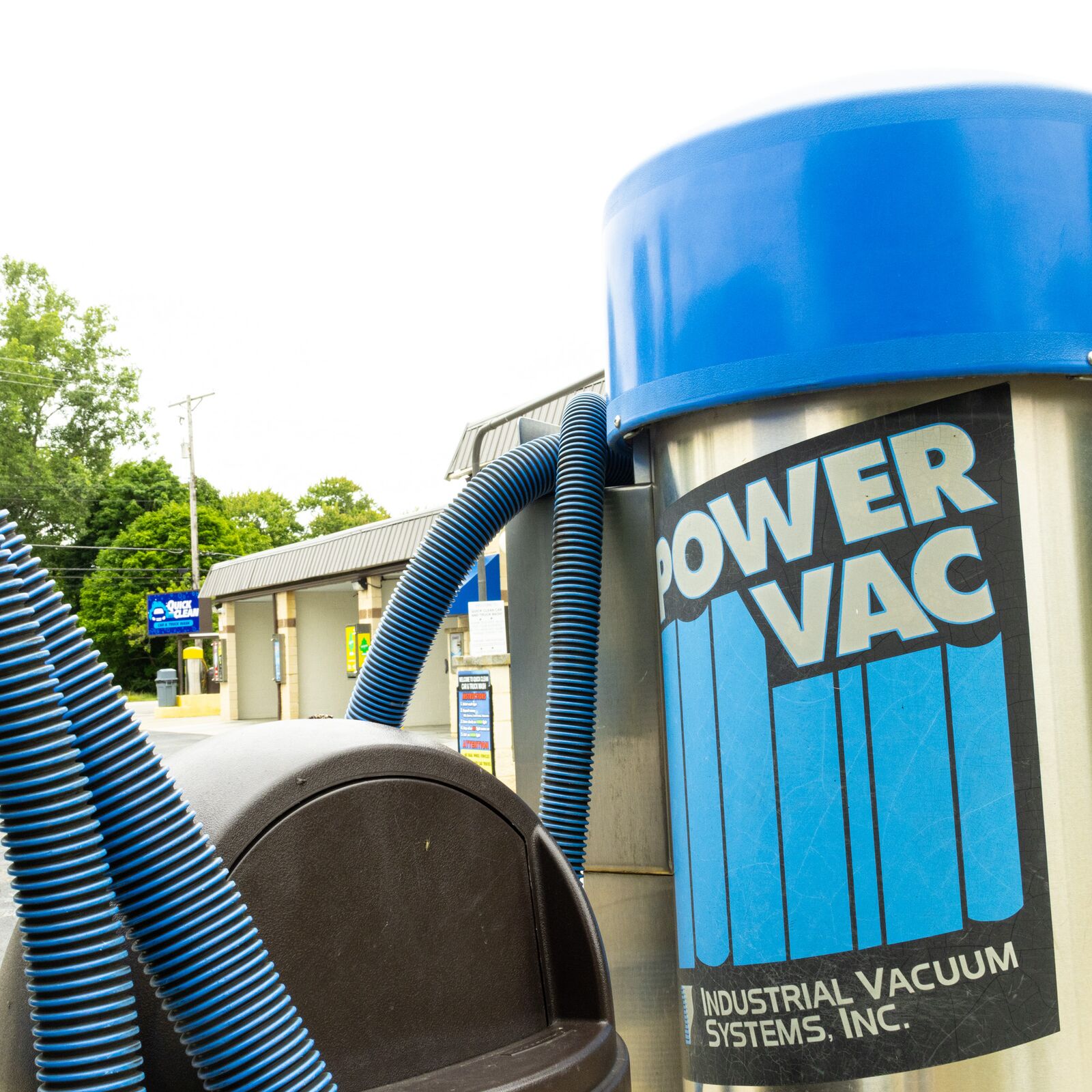 Industrial vacuum station at Quick Clean Car and Truck Wash in Ashtabula OH