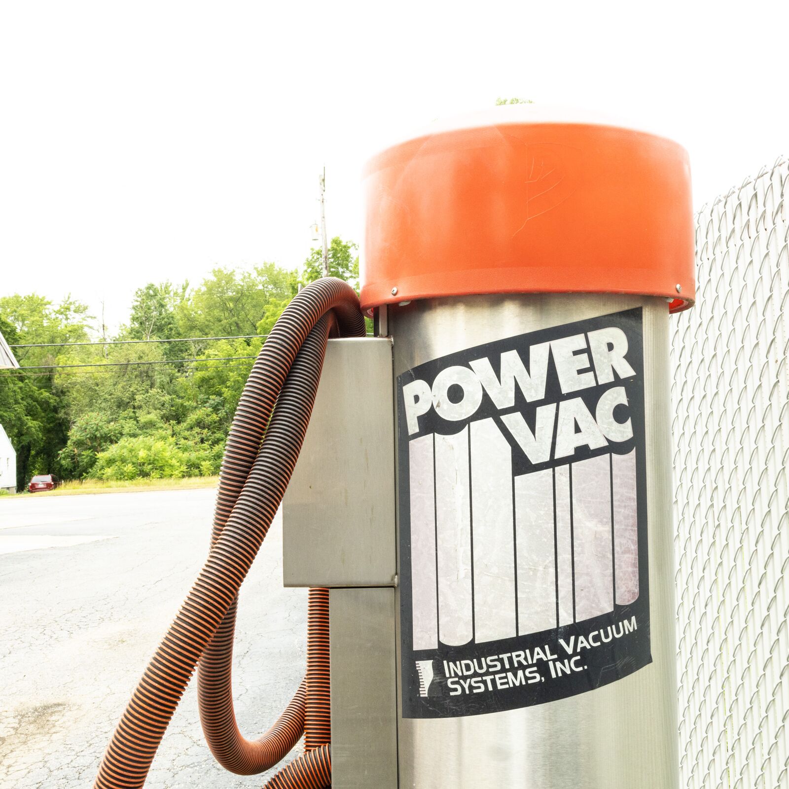 Close-up of vacuum hose and attachment at our vacuum stations