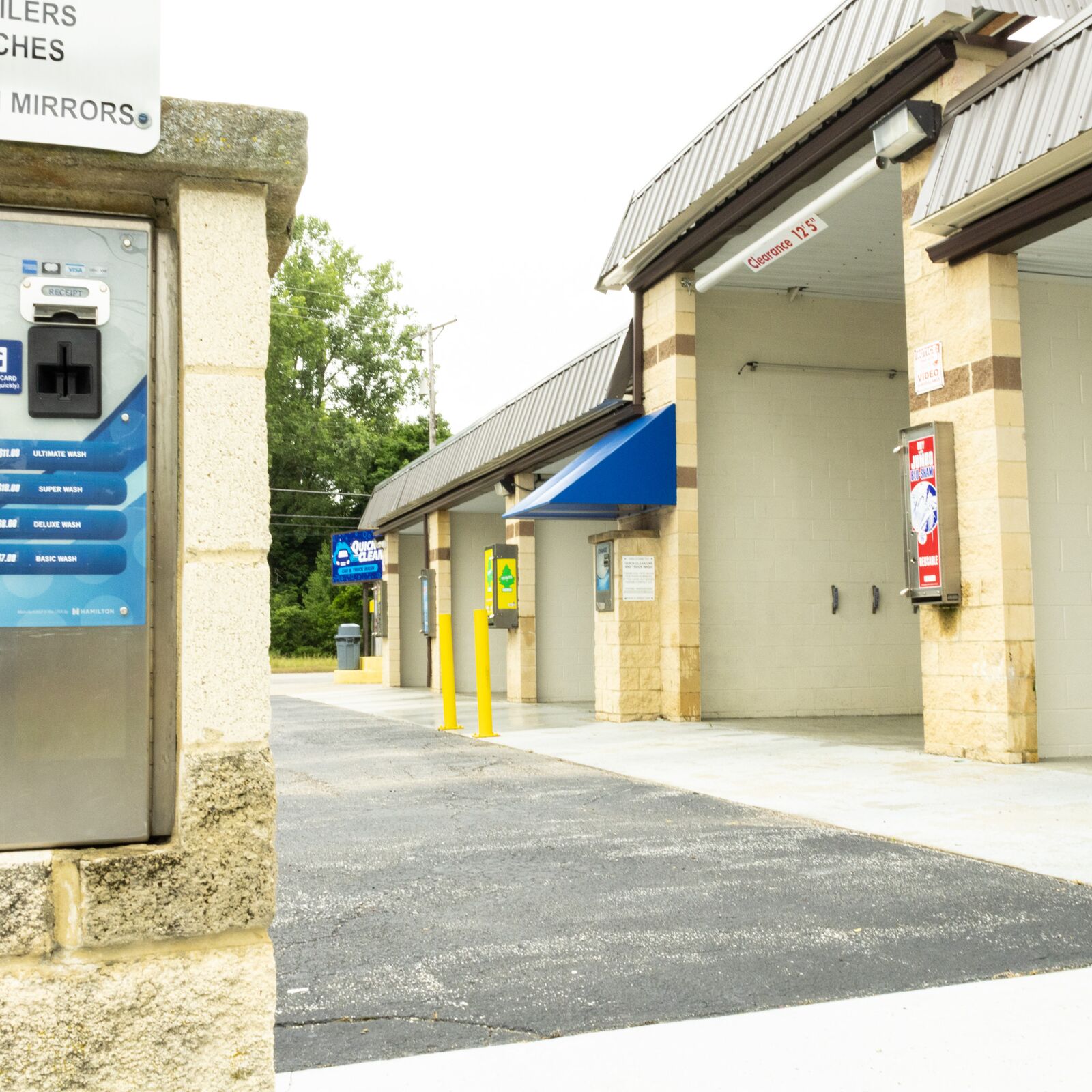 Payment kiosk outside the wash bays