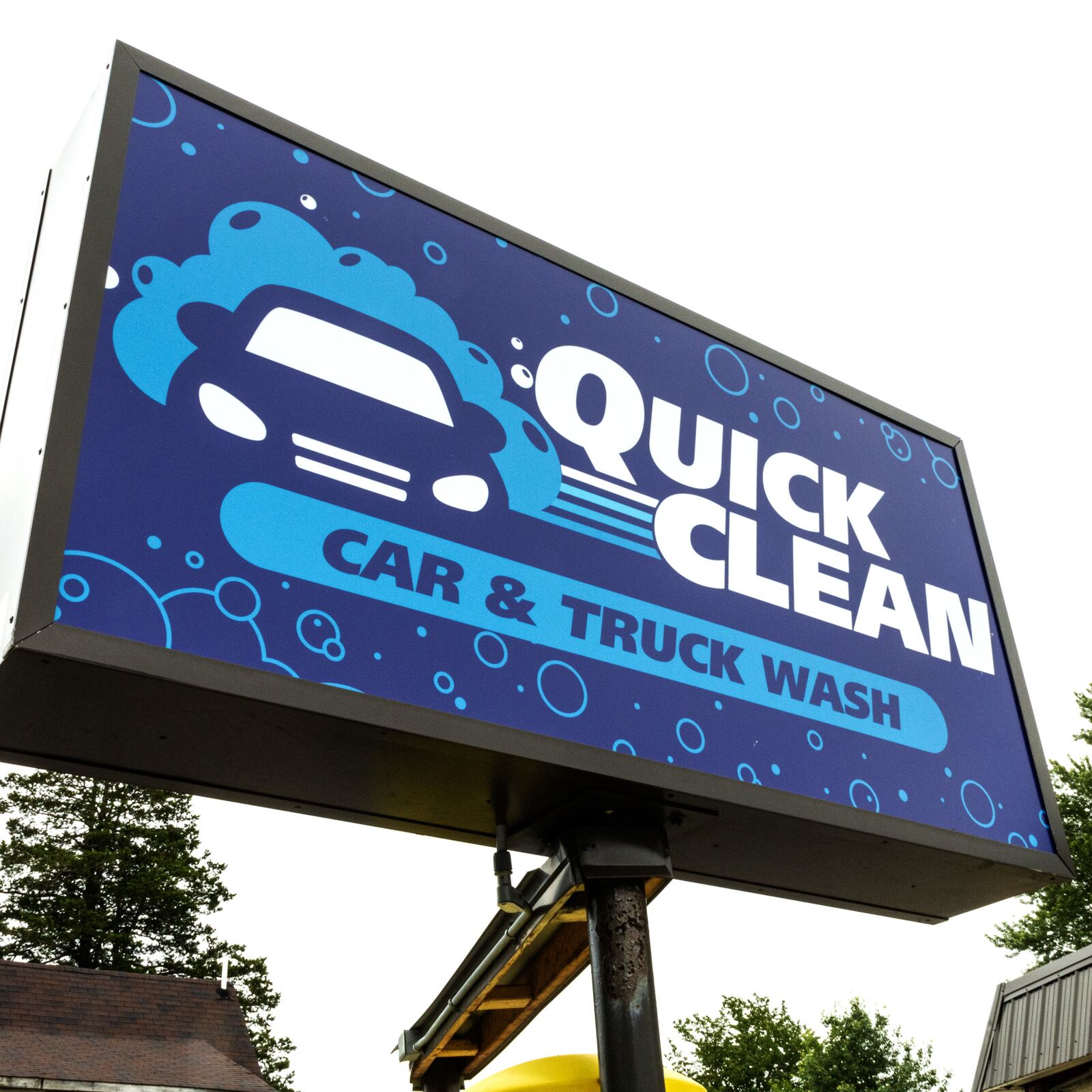 Touch-free automatic wash entrance at Quick Clean Car and Truck Wash