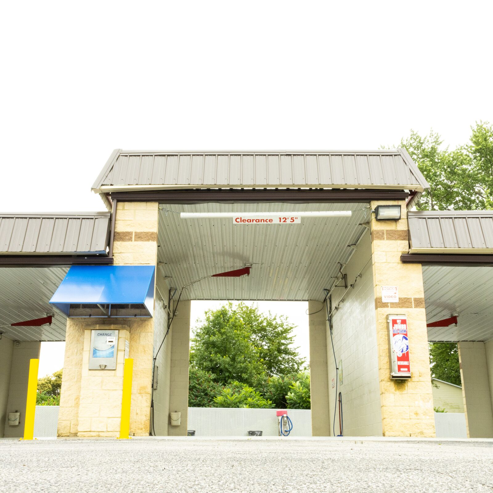 Automated wash tunnel interior at Quick Clean Car and Truck Wash